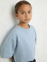Reiss | 3-9 yrs Cotton Oversized Cropped T-Shirt in Blue