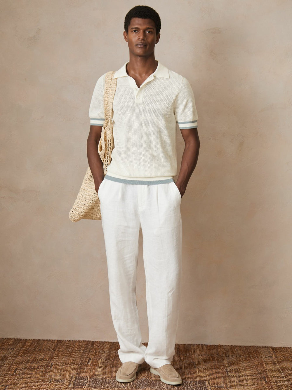 Reiss | | Ché Cotton Knit Polo Shirt in White