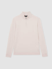 Reiss | Merino Wool Half-Zip Jumper in Beige