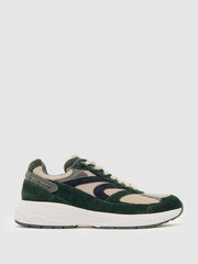 Reiss | Panelled Running Trainers in Forest Green/Stone