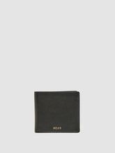 Reiss | Grained Leather Wallet in Chocolate