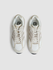 Reiss | Panelled Running Trainers in Off White/Stone
