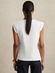 Reiss | Cotton Drape T-Shirt in White