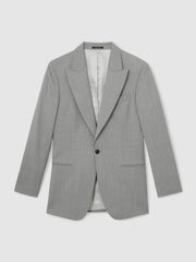 Reiss | Slim-Fit Wool Single Breasted Suit Blazer in Mid Grey