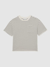 Reiss | 13-14 yrs Cotton-Blend Stripe T-Shirt in White/Navy