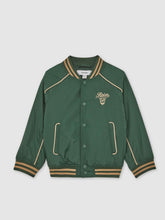 Reiss | 13-14 yrs Motor Cars Embroidered Bomber Jacket in Forest Green/Off White