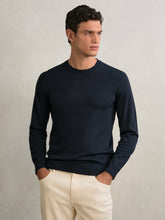 Reiss | Merino Wool Crew Neck Jumper in Midnight Navy