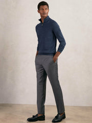Reiss | Merino Wool Half-Zip Jumper in Denim Jaspe