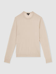 Reiss | Merino-Wool Crew-Neck Jumper in Beige