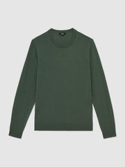 Reiss | Merino-Wool Crew-Neck Jumper in Kale Green