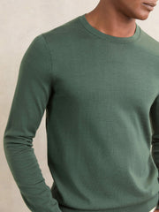 Reiss | Merino-Wool Crew-Neck Jumper in Kale Green