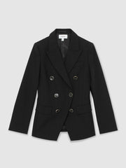Reiss | Wool-Blend Double-Breasted Blazer in Black