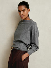 Reiss | Wool-Blend Reverse-Seam Batwing Jumper With Cashmere in Charcoal
