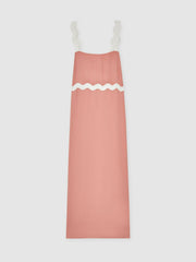 Reiss | Wave-Trim Crepe Midi Dress in Pink