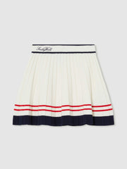 Reiss | 9-13 yrs SmileyWorld Tennis Skirt in Off White
