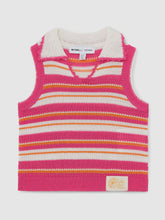 Reiss | 13-14 yrs SmileyWorld Stripe Knit Vest in Pink