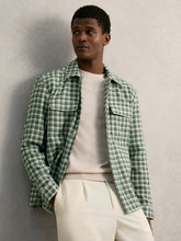 Reiss | Woven Check Twin Pocket Overshirt in Green Multi