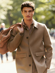 Reiss | Wool Blend Double Face Button Jacket in Brown