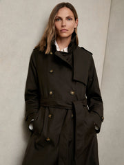 Reiss | Petite Hooded Insert Trench Coat in Chocolate Brown