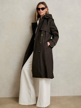 Reiss | Hooded Insert Trench Coat in Chocolate Brown