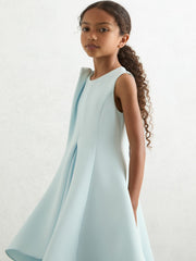 Reiss | 13-14 yrs Flower-Detail Fit-And-Flare Dress in Blue