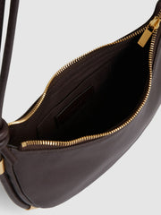 Reiss | Leather Rope Strap Shoulder Bag in Oxblood