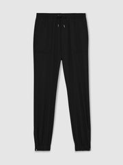 Reiss | Drawstring Technical Cuffed Trousers in Black