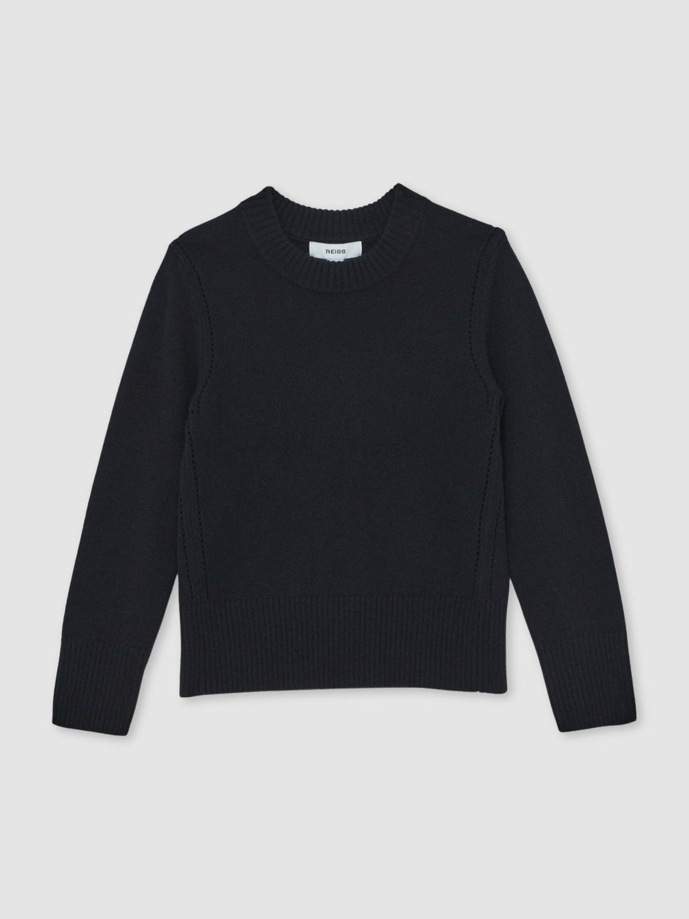 Reiss | 13-14 yrs Wool-Blend Open-Stitch Jumper with Cashmere in Navy