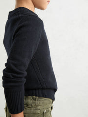 Reiss | 3-9 yrs Wool-Blend Open-Stitch Jumper with Cashmere in Navy