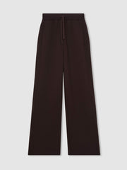 Reiss | Wide-Leg Interlock Drawstring Joggers in Plum