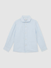 Reiss | 13-14 yrs Linen Cutaway Collar Shirt in Pale Blue