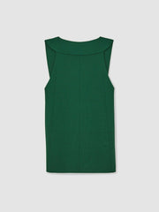 Reiss | Low-Back Rib-Knit Vest in Green
