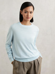 Reiss | Merino Wool Crew-Neck Jumper in Blue