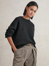 Reiss | Wool-Cashmere Crew-Neck Jumper in Black
