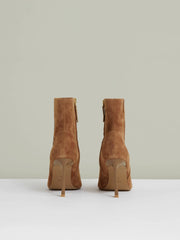 Reiss | Suede High Heeled Ankle Boots in Tan