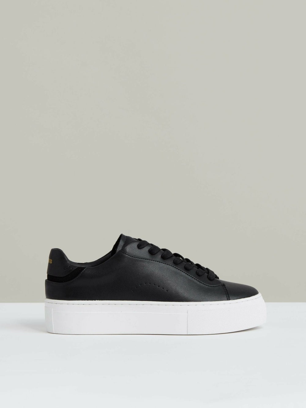 Reiss | Leather Low-Top Trainers in Black