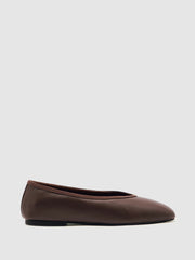 Reiss | Nappa Leather Ballet Flats in Brown