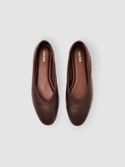 Reiss | Nappa Leather Ballet Flats in Brown