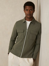 Reiss | Technical Zip-Through Overshirt in Green