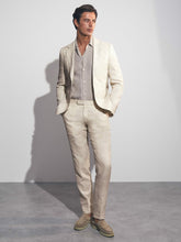 Reiss | Linen-Cotton Slim-Fit Suit Trousers in Stone
