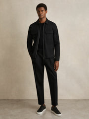 Reiss | Technical Zip-Through Overshirt in Black