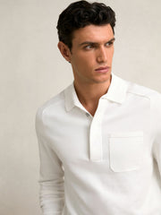Reiss | Cotton Concealed Placket Polo Shirt in White