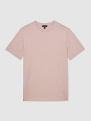 Reiss | Cotton Crew Neck T-Shirt in Soft Pink