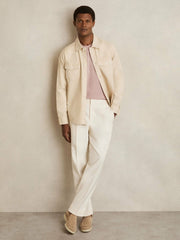 Reiss | Cotton Crew Neck T-Shirt in Soft Pink