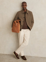 Reiss | Technical Button Through Jacket in Chestnut Brown