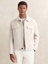 Reiss | Wool Blend Twin Pocket Zipped Jacket in Ivory
