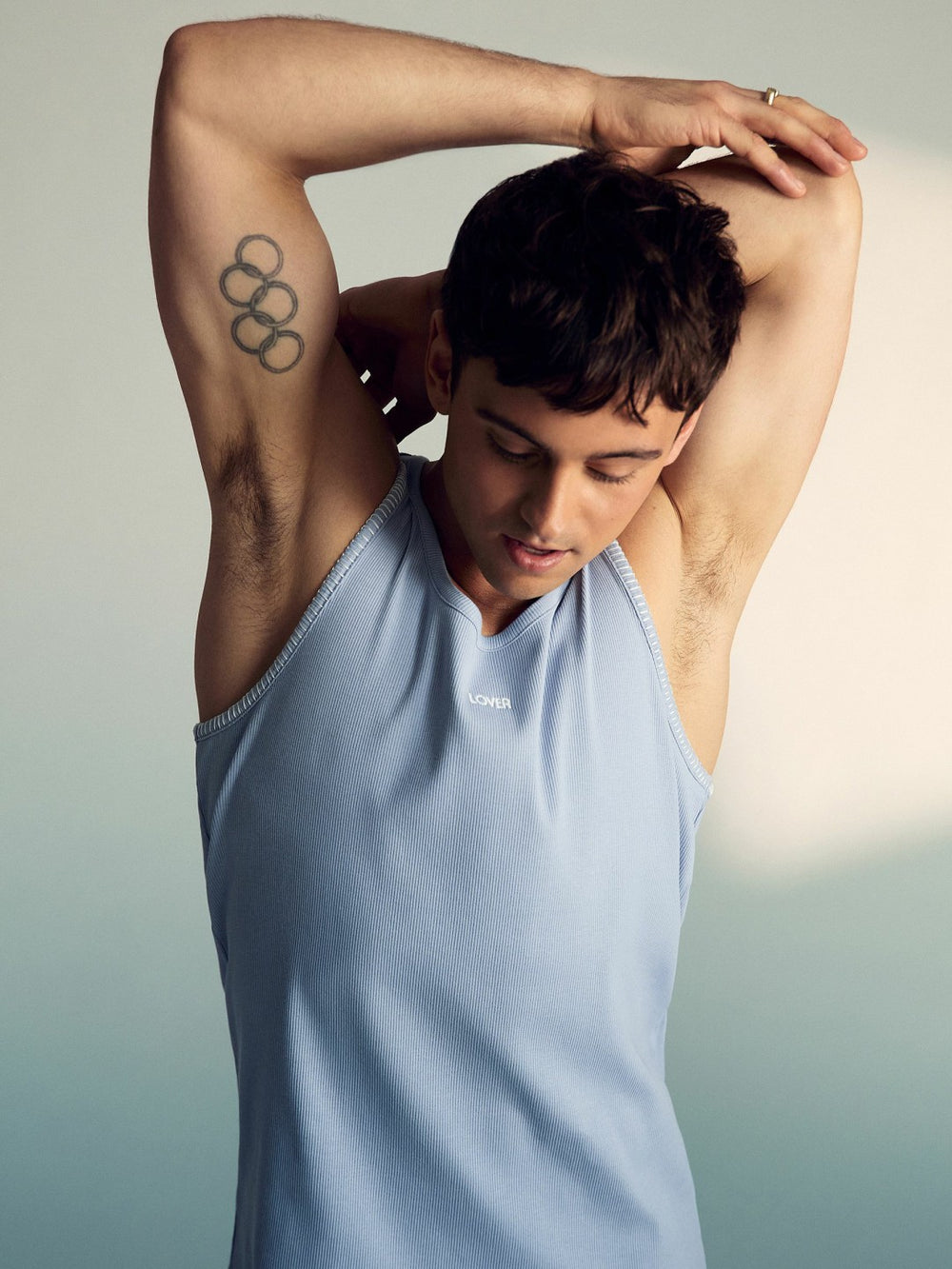 Reiss | | Tom Daley Cotton Lover Vest with Stretch in Soft Blue