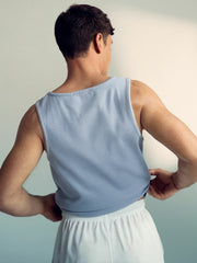 Reiss | | Tom Daley Cotton Lover Vest with Stretch in Soft Blue