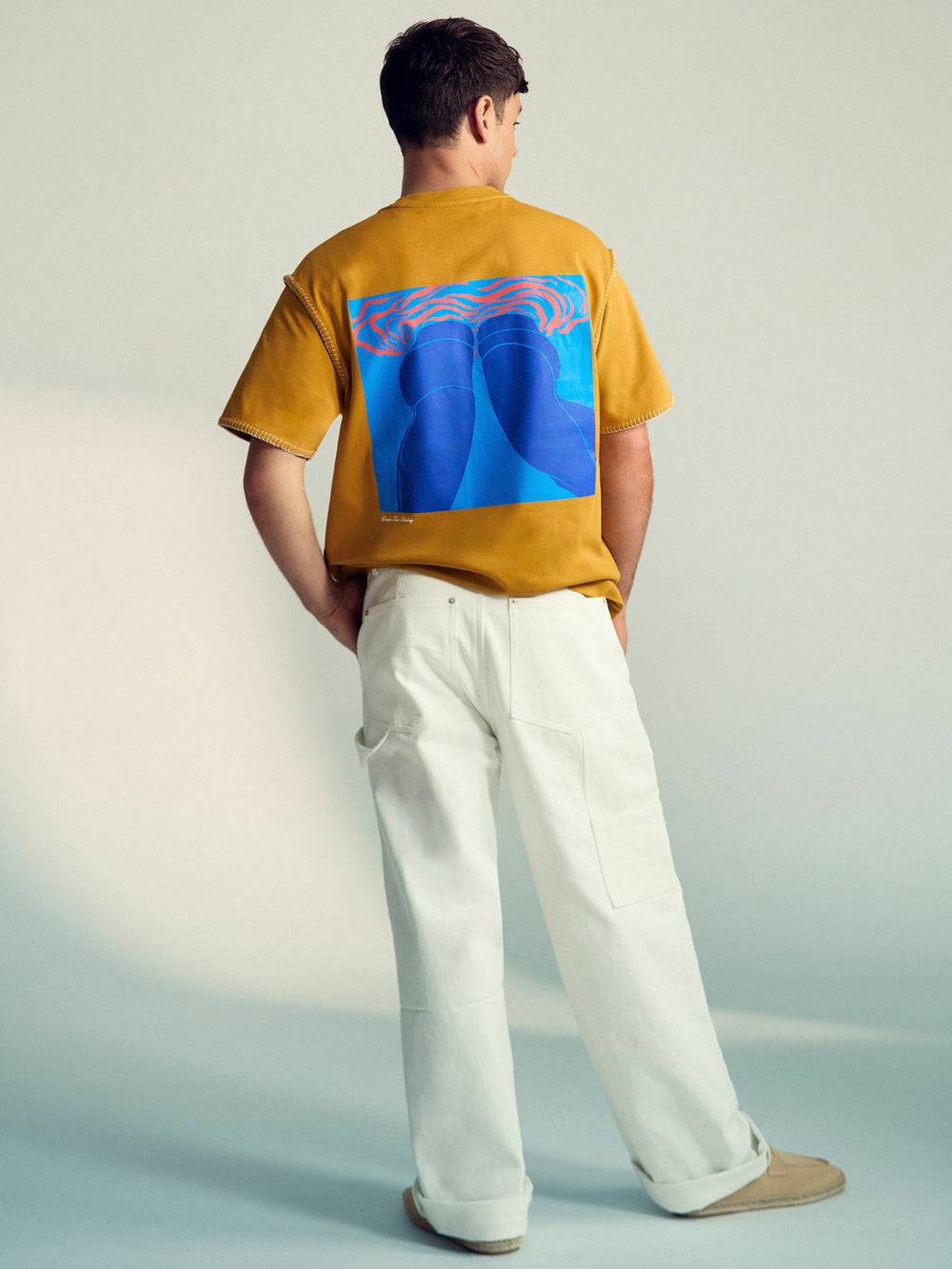 Reiss | | Tom Daley Graphic-Print T-Shirt in Yellow
