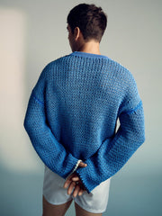 Reiss | | Tom Daley Chunky Knit Jumper in Soft Blue